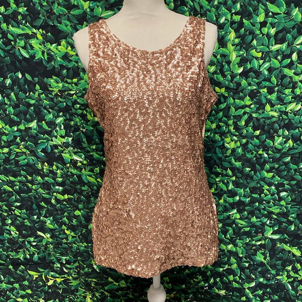 PrettyGuide Shimmer Glam Sequin Embellished Sparkle Tank Top Size XXL